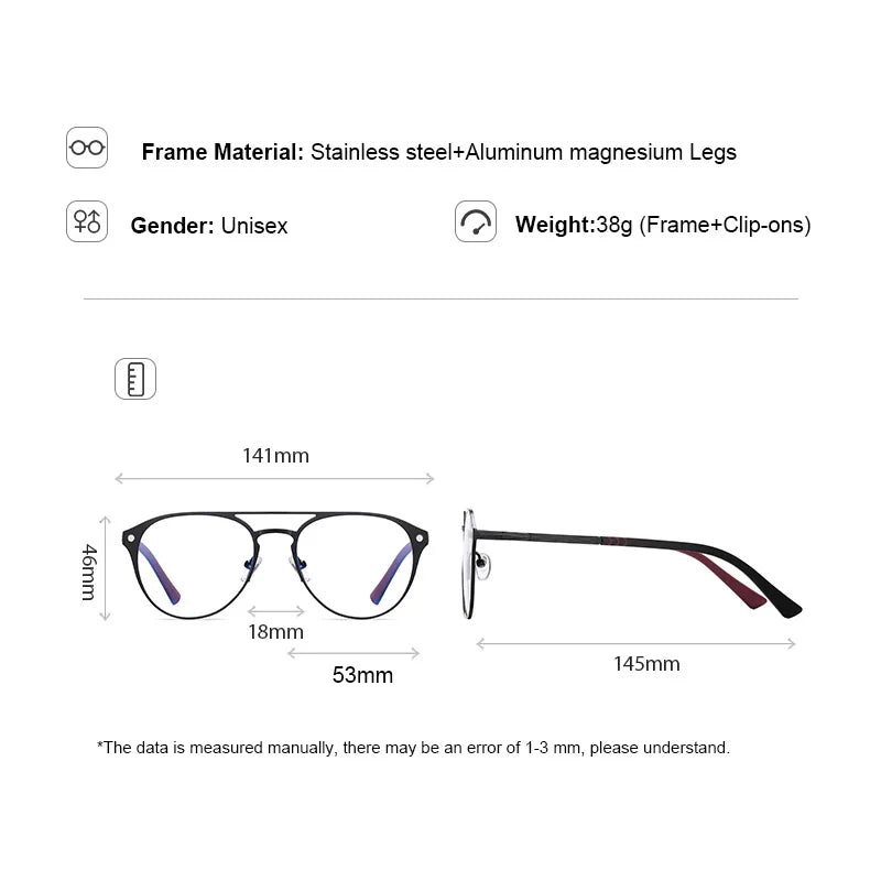 Męskie Okulary Retro 3w1 z Polaryzacją i Klipsem Nocnym