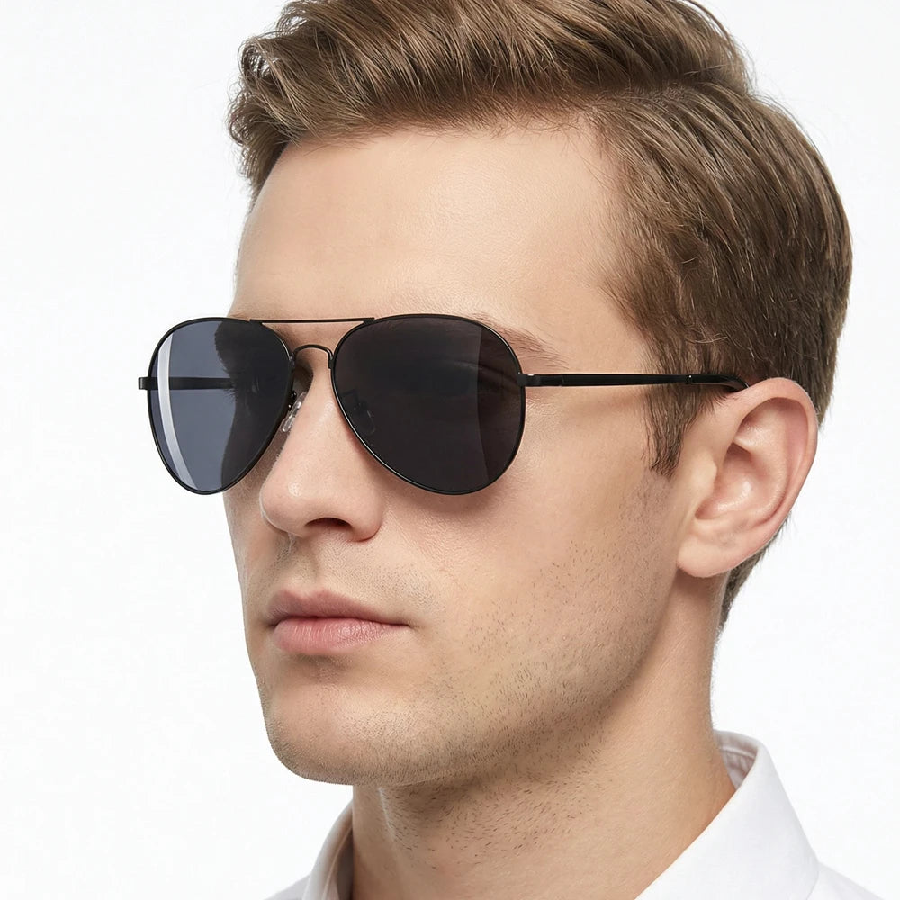 Klasyczne męskie okulary lotnicze z polaryzacją